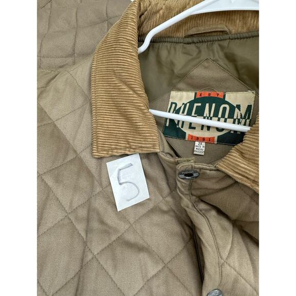 Phenom Mens Puffer Jacket Size 2X Brown Quilted Snap Up Corduroy Accents - Picture 12 of 12